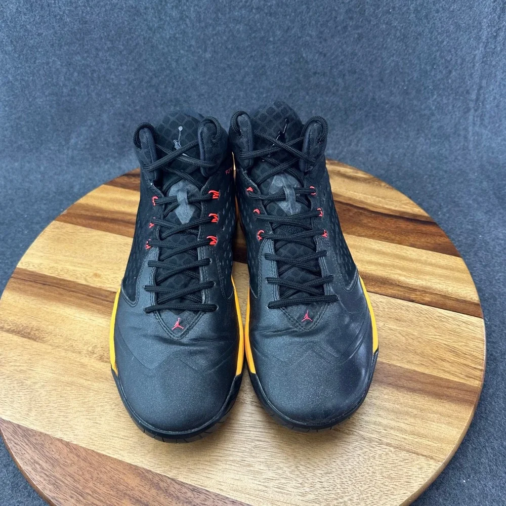 Nike Air Jordan Rising High Men's 11 Black Orange Flight Plate Sneakers Athletic